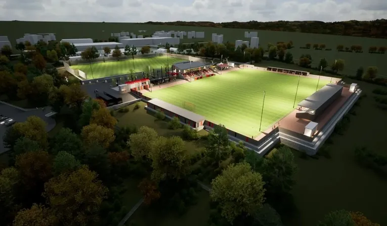 Mô phỏng 3D sân vận động Truro Sports Hub, biểu tượng mới của Truro City FC