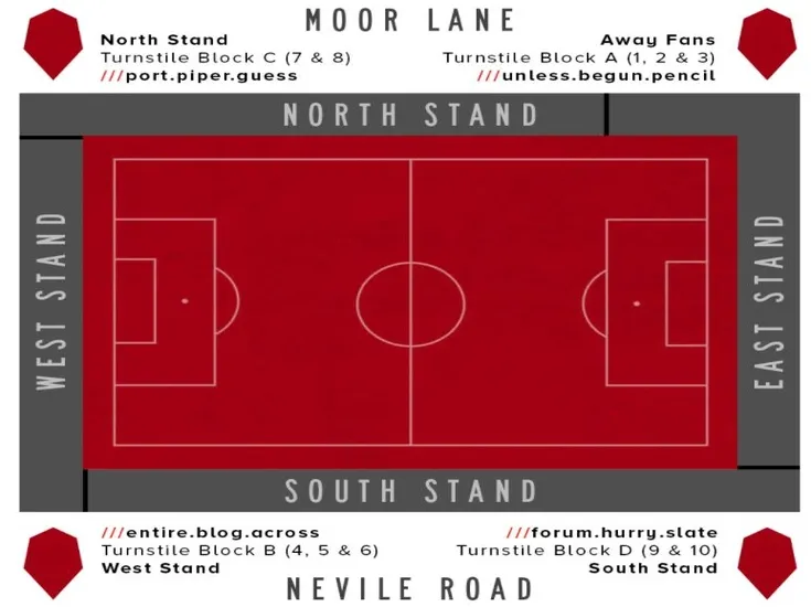 Sơ đồ bố trí chỗ ngồi chi tiết tại sân vận động Peninsula (Moor Lane) của Salford City, giúp cổ động viên dễ dàng tìm vị trí.